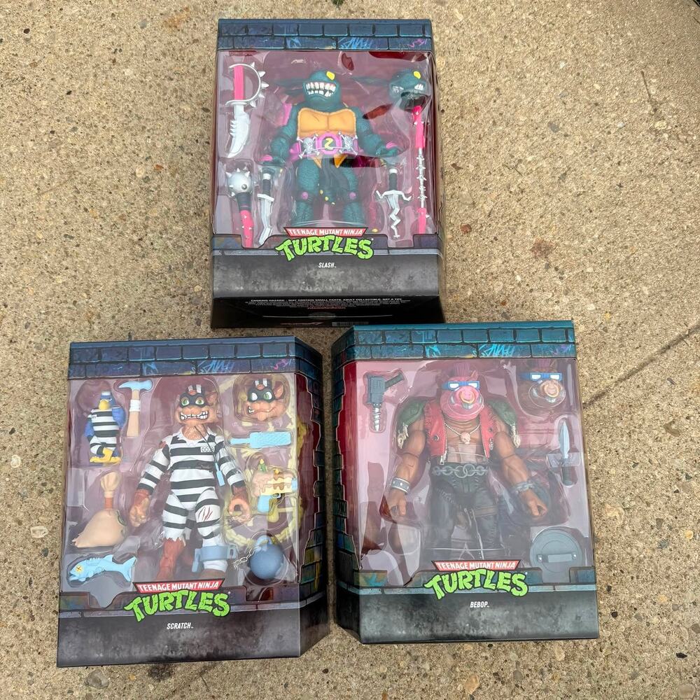 Super7 TMNT Ultimates Figure Lot Slash Bebop Scratch New Sealed with Shippers